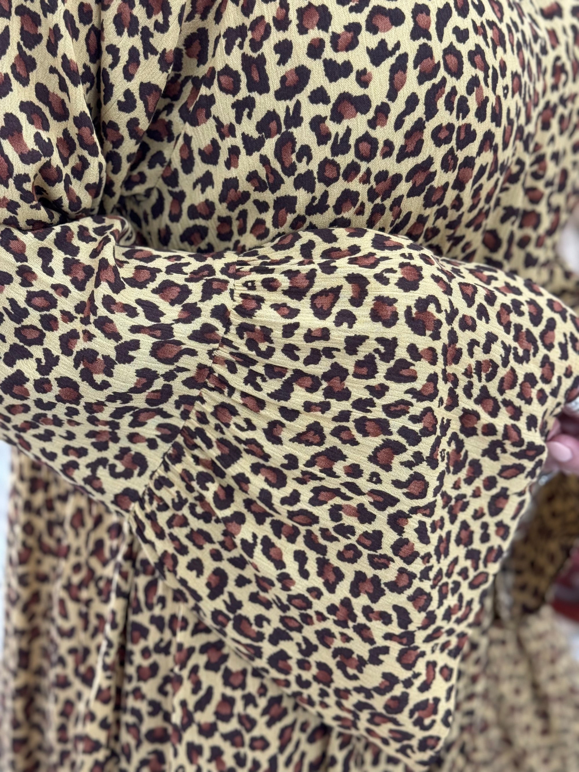 Leopard Print Bell Sleeve Dress