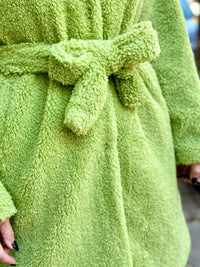 Belted Faux Fur Midi Jacket