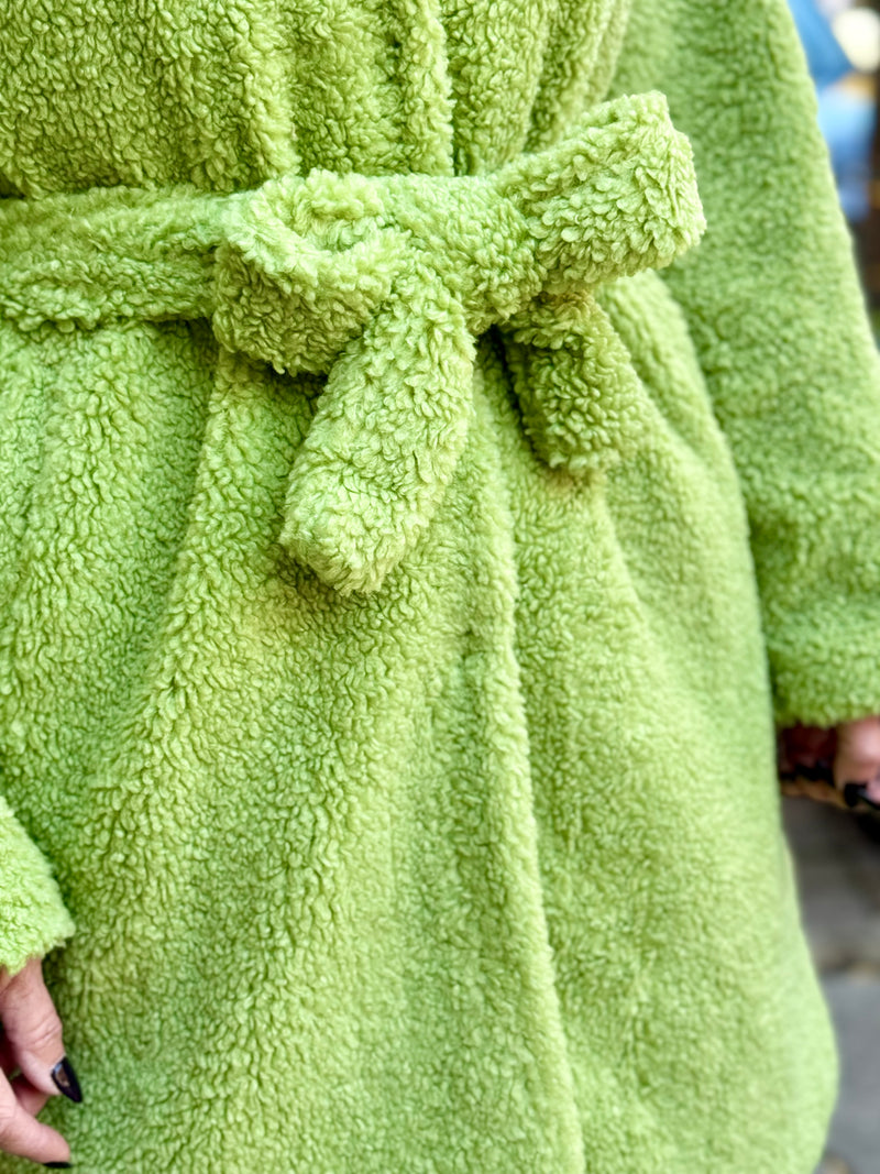 Belted Faux Fur Midi Jacket