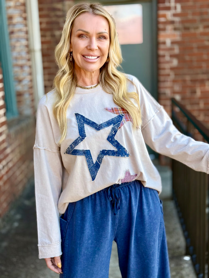 Oversized Star Patch Top