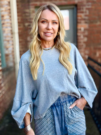Oversized Raw Edge Sweatshirt