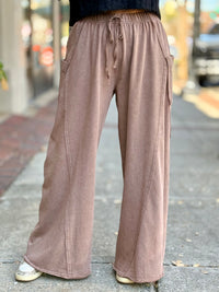 Side Pocket Wide Leg Pants | Mocha