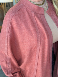 Raw Edge Open Front Cardigan