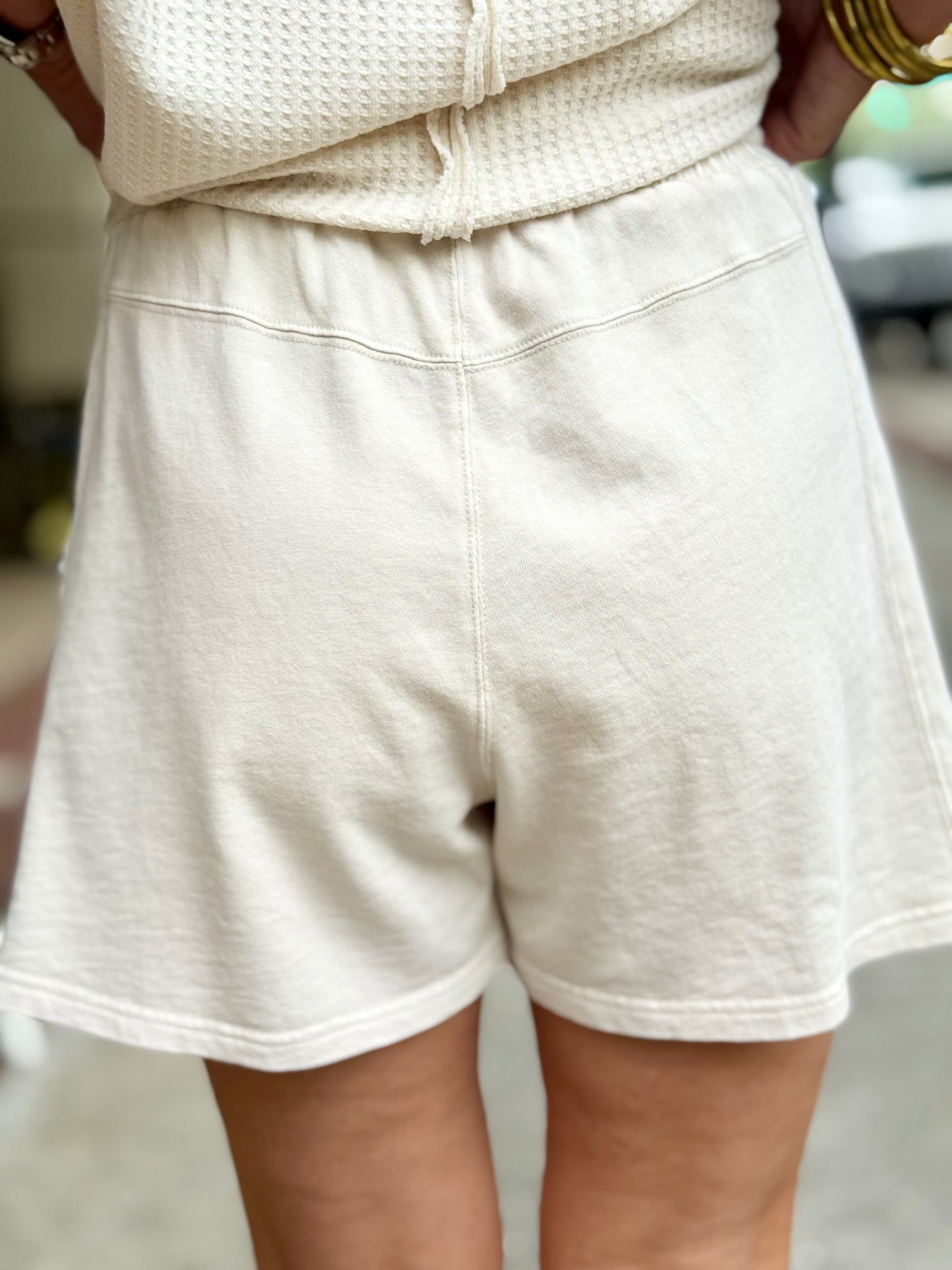 Washed Flower Patch Shorts | Khaki