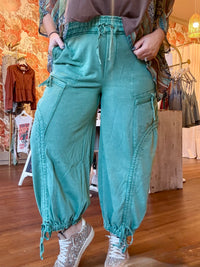 Cinched Drawstring Jogger Pants