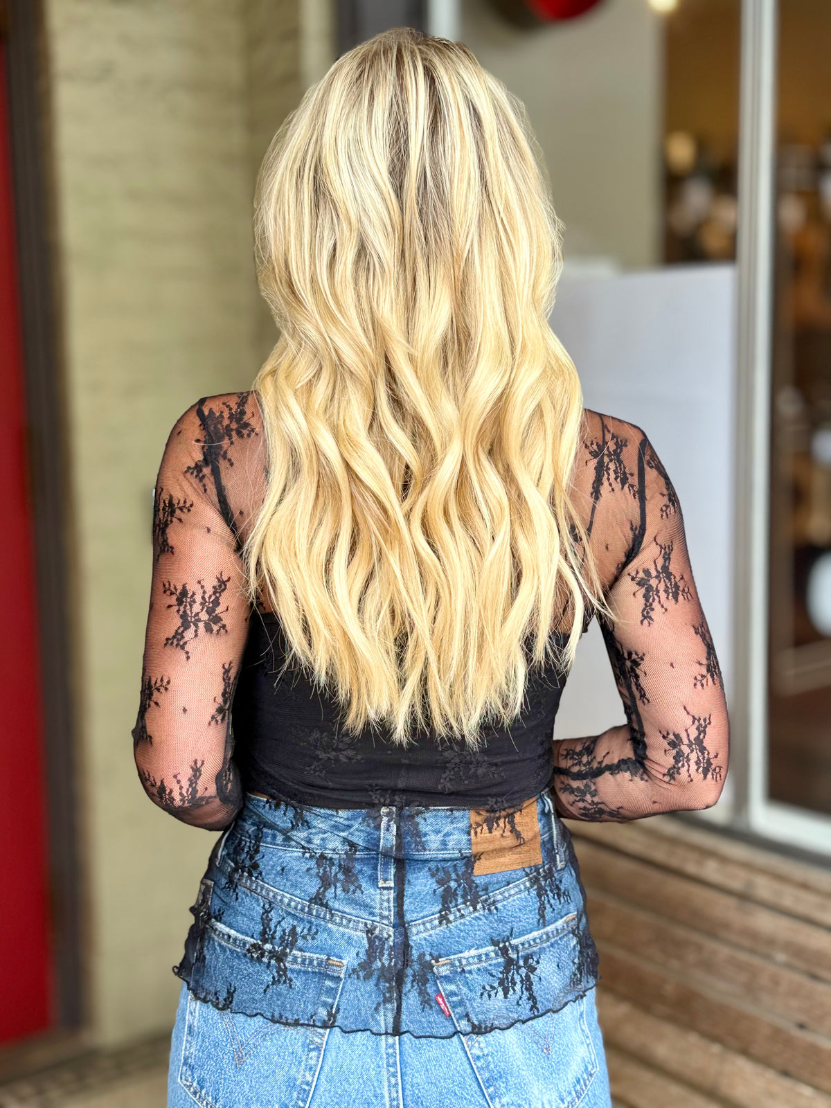 Sheer Lace Top | Black
