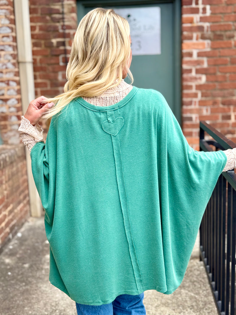 Oversized Dolman Sleeve Top | Green