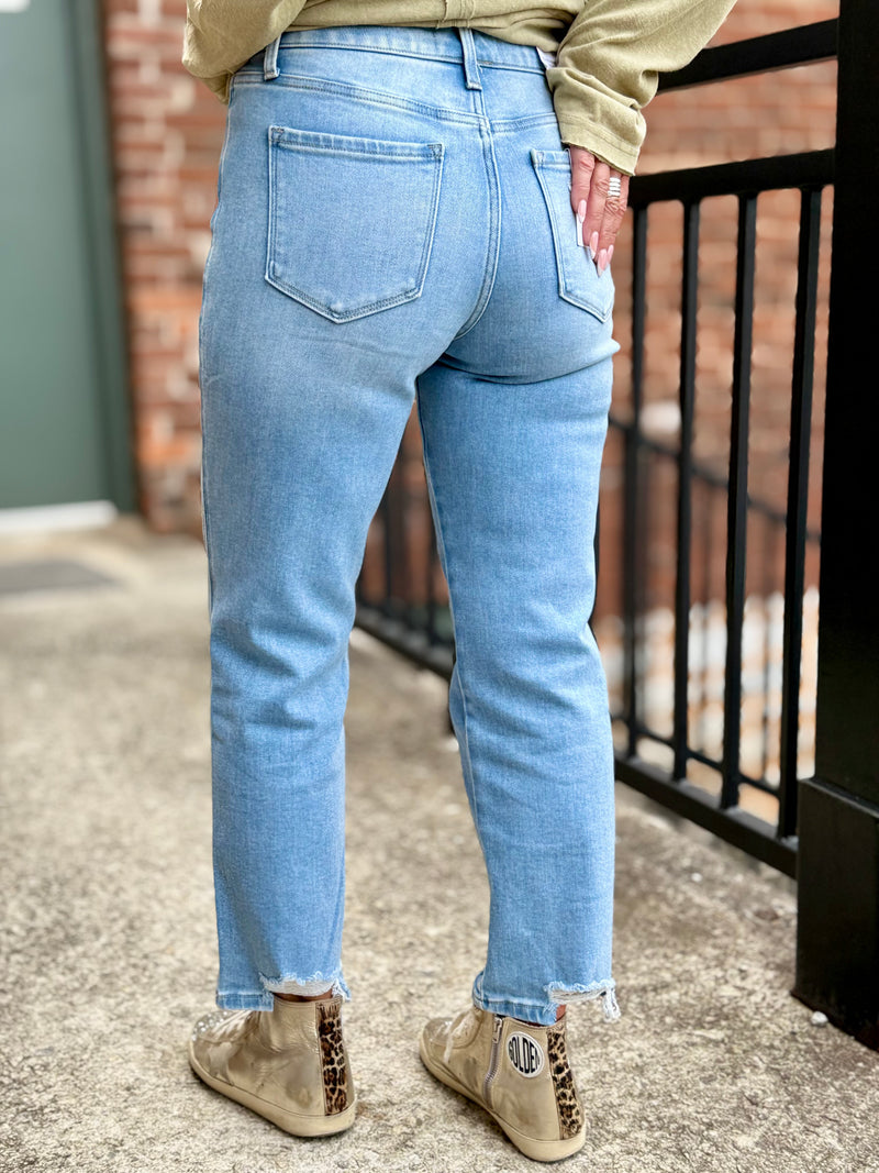 Cropped Straight Leg Jeans