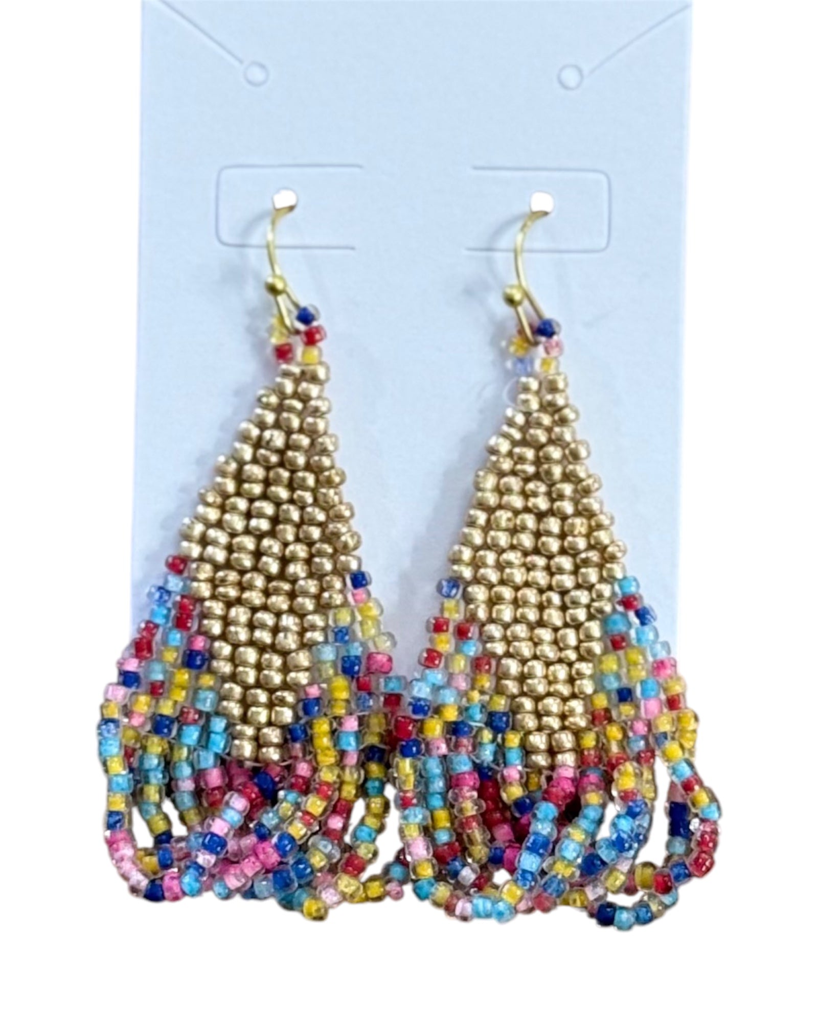 Rhombus Fringe Earrings | Multi