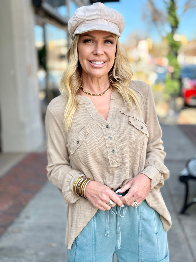 Oversized Henley Top