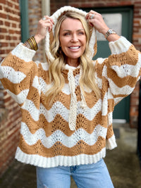 Boho Knit Poncho Hoodie