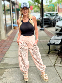 Floral Embroidered Jogger Pants