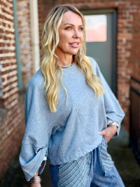 Oversized Raw Edge Sweatshirt