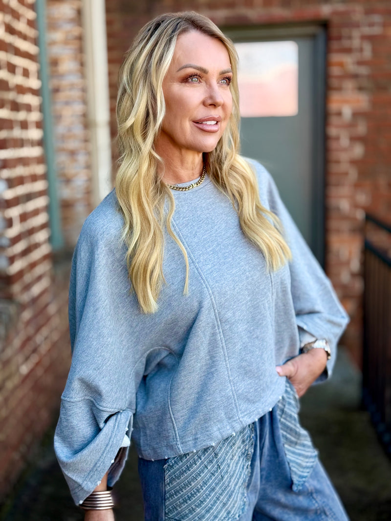 Oversized Raw Edge Sweatshirt