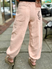 Floral Embroidered Jogger Pants
