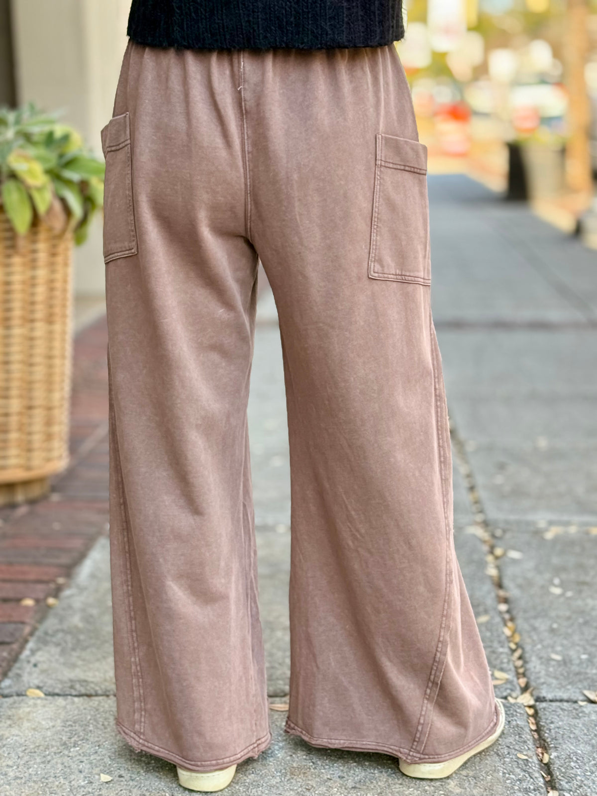 Side Pocket Wide Leg Pants | Mocha