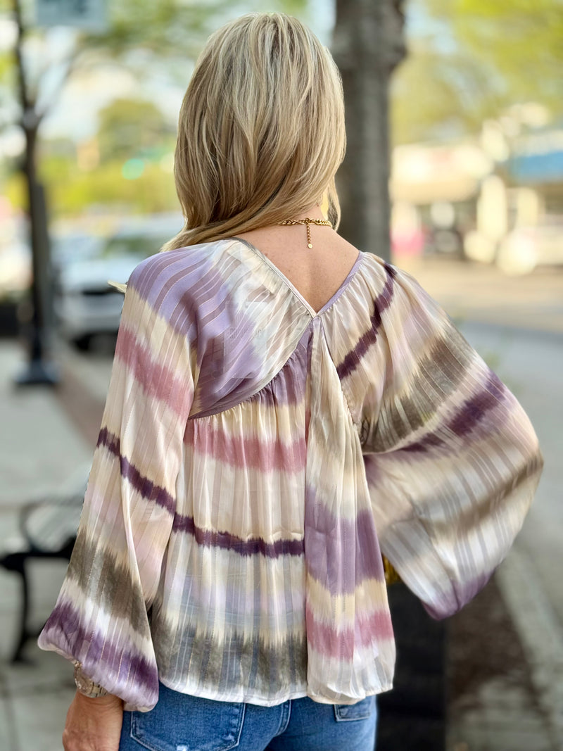 Ombre Dolman Sleeve Babydoll Top