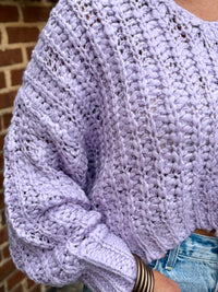 Bubble Sleeve High Low Sweater