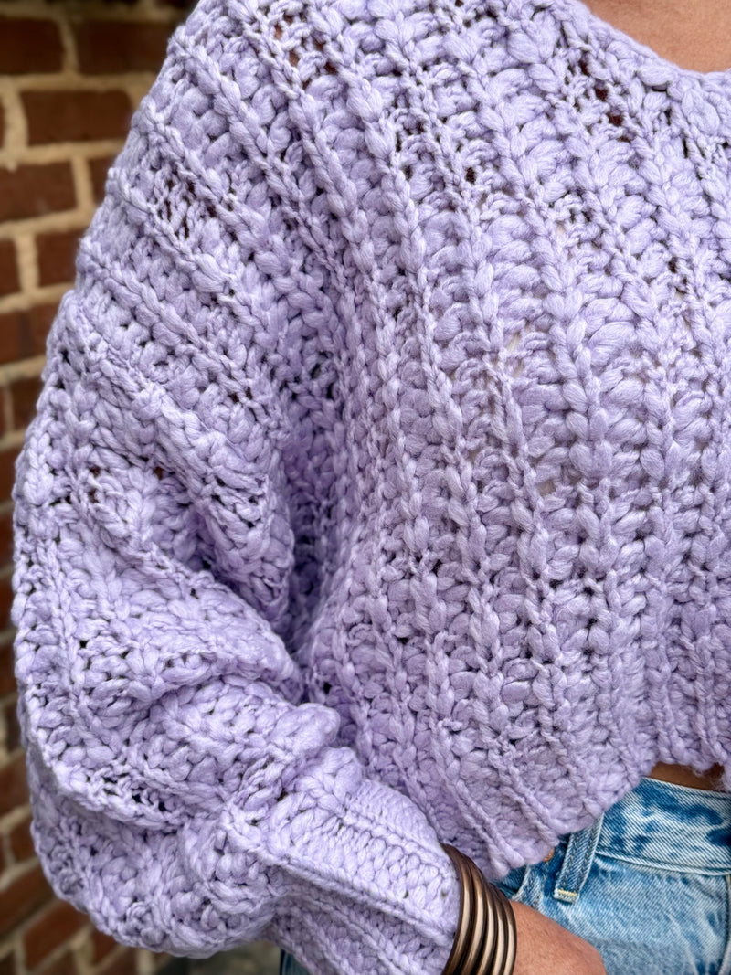 Bubble Sleeve High Low Sweater