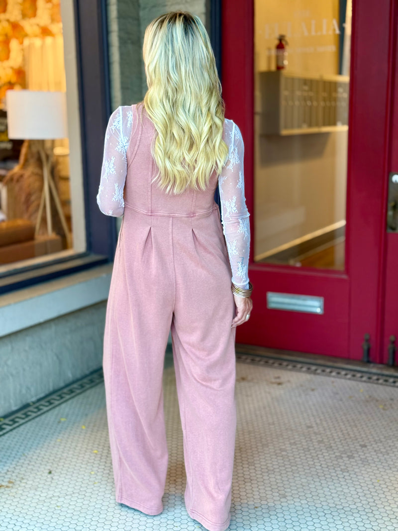 Zipper Front Wide Leg Jumpsuit