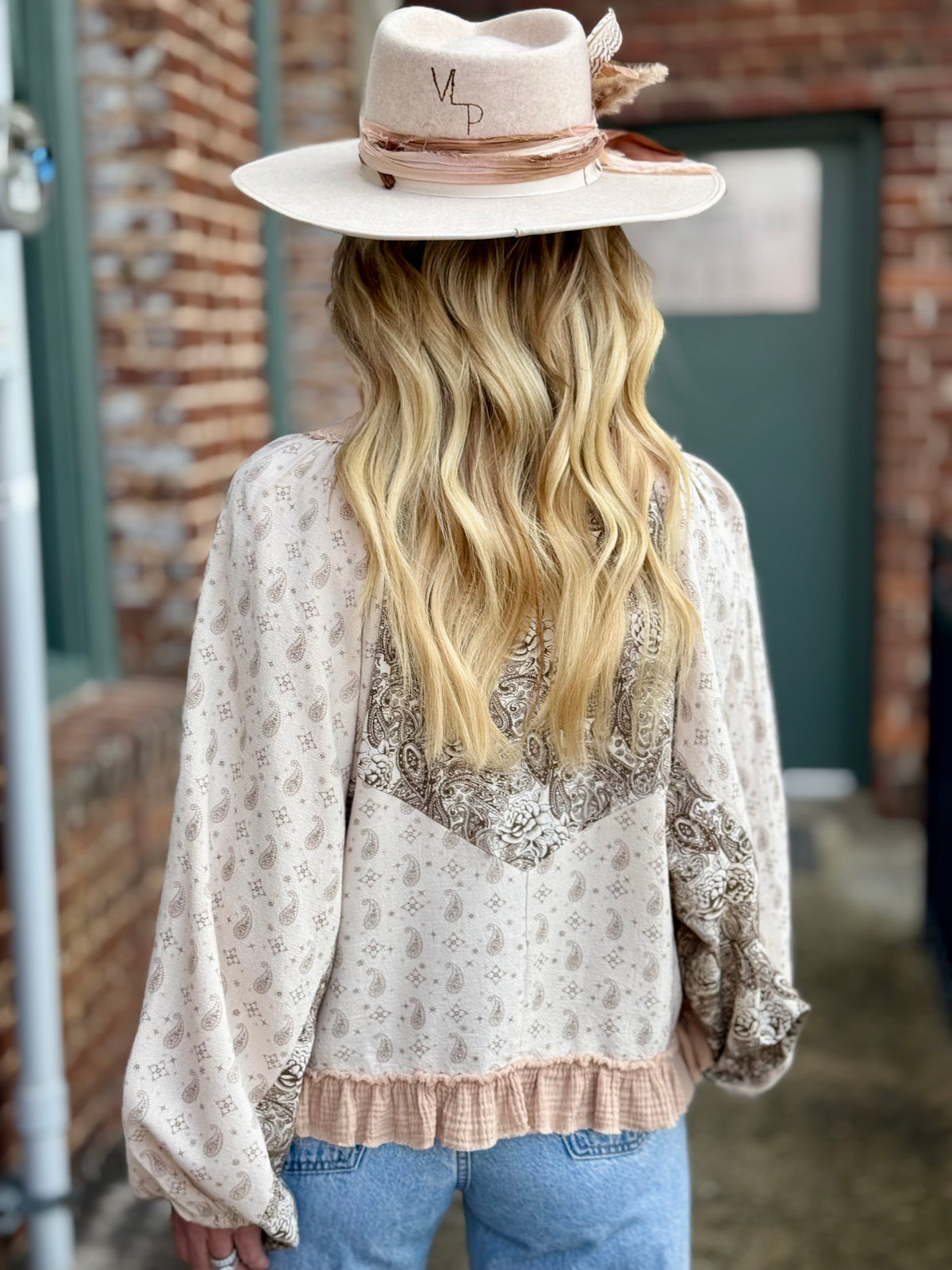 Paisley Balloon Sleeve Top