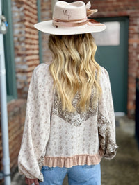 Paisley Balloon Sleeve Top