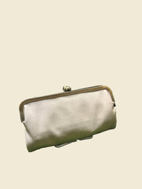 Faux Suede Clutch | Beige