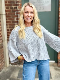 Cropped Cable Knit Sweater