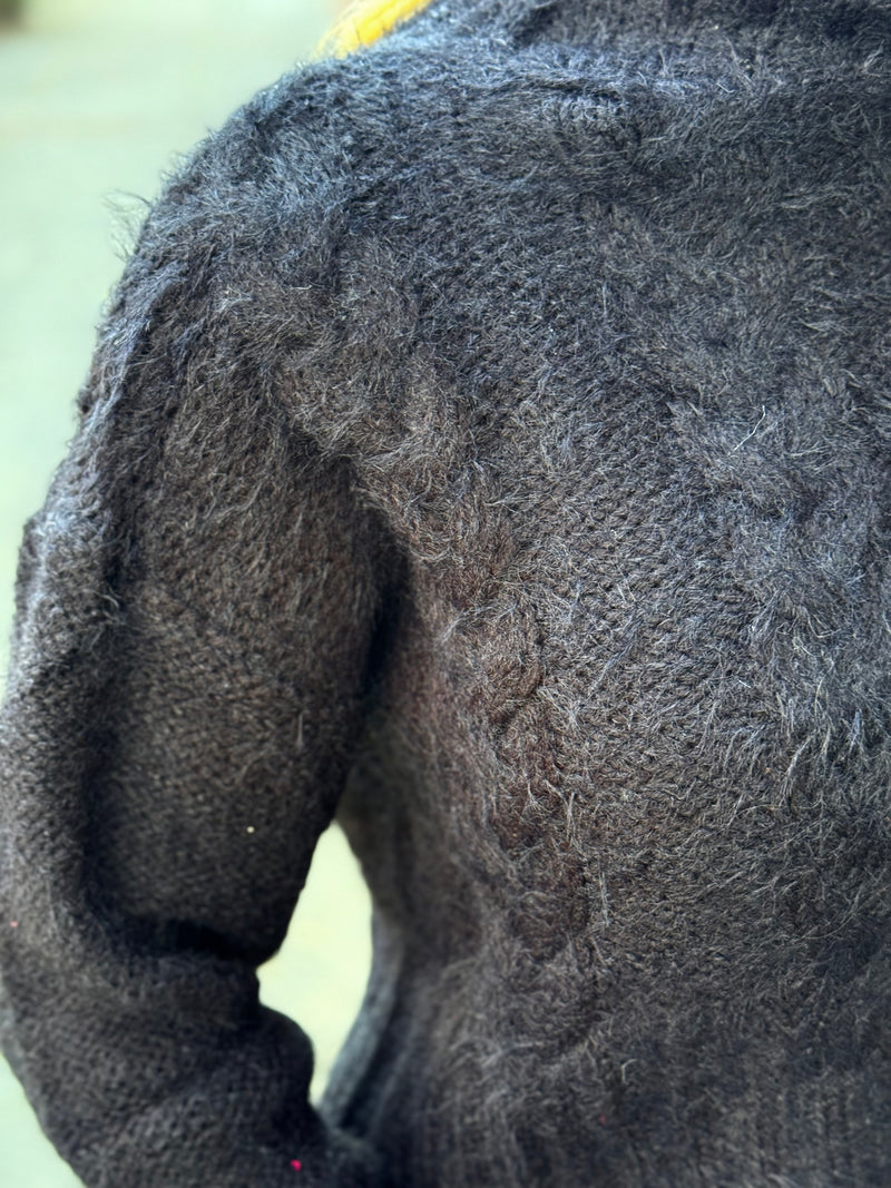 Turtleneck Cable Knit Sweater | Black