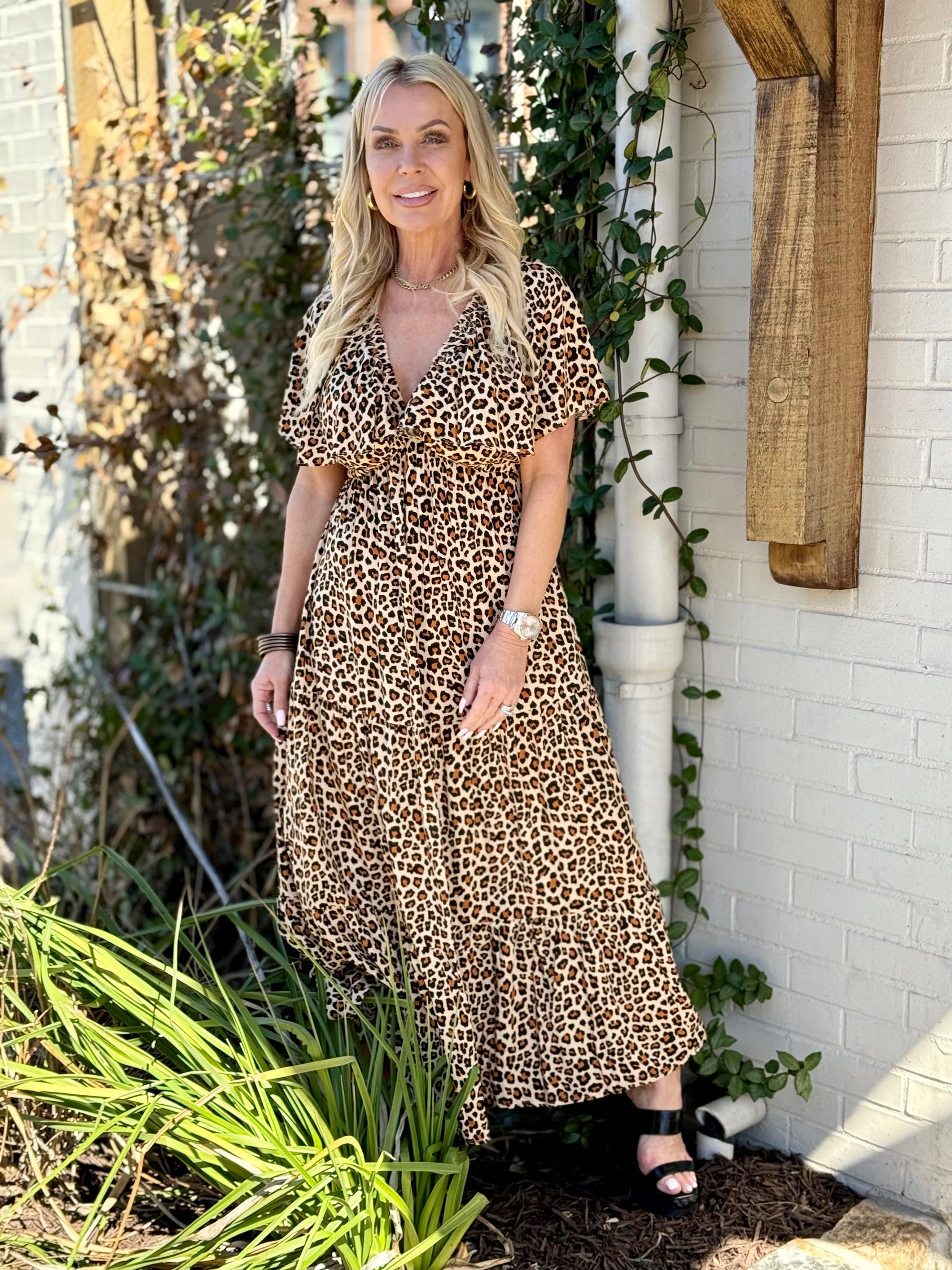 Leopard Tiered Maxi Dress