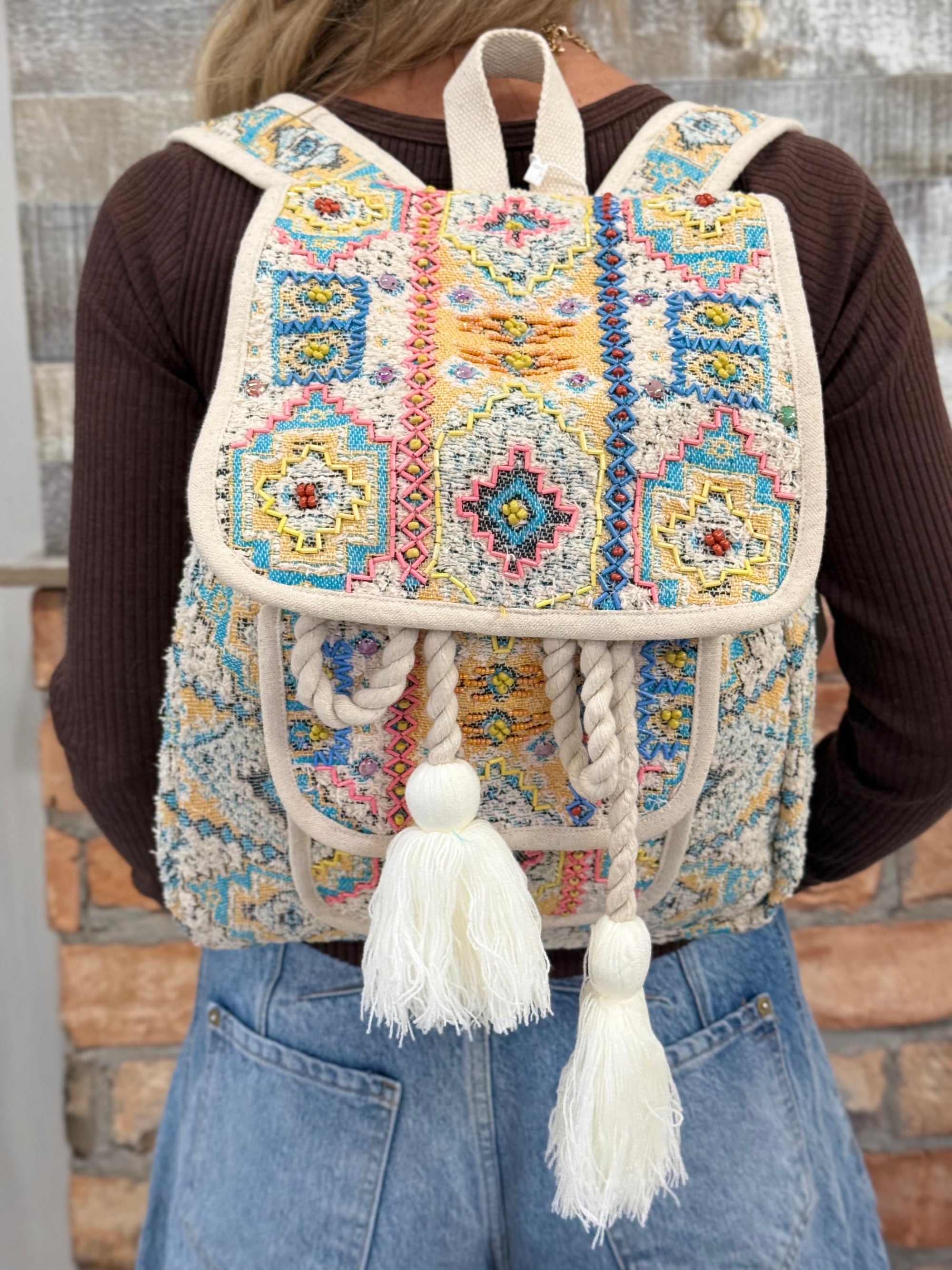 Printed Boho Backpack