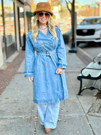 Belted Denim Trench Coat