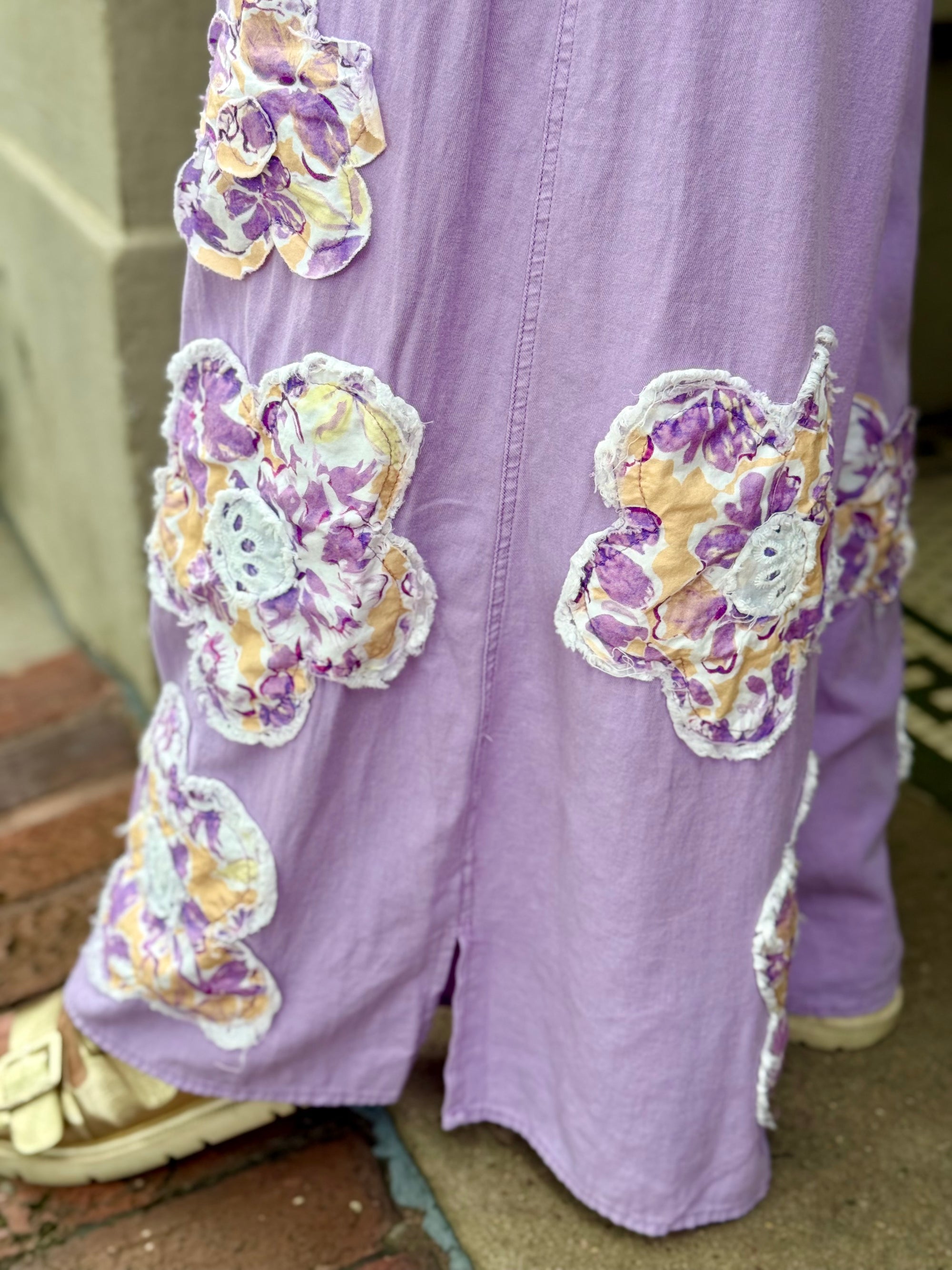 Crochet Floral Wide Leg Jumpsuit