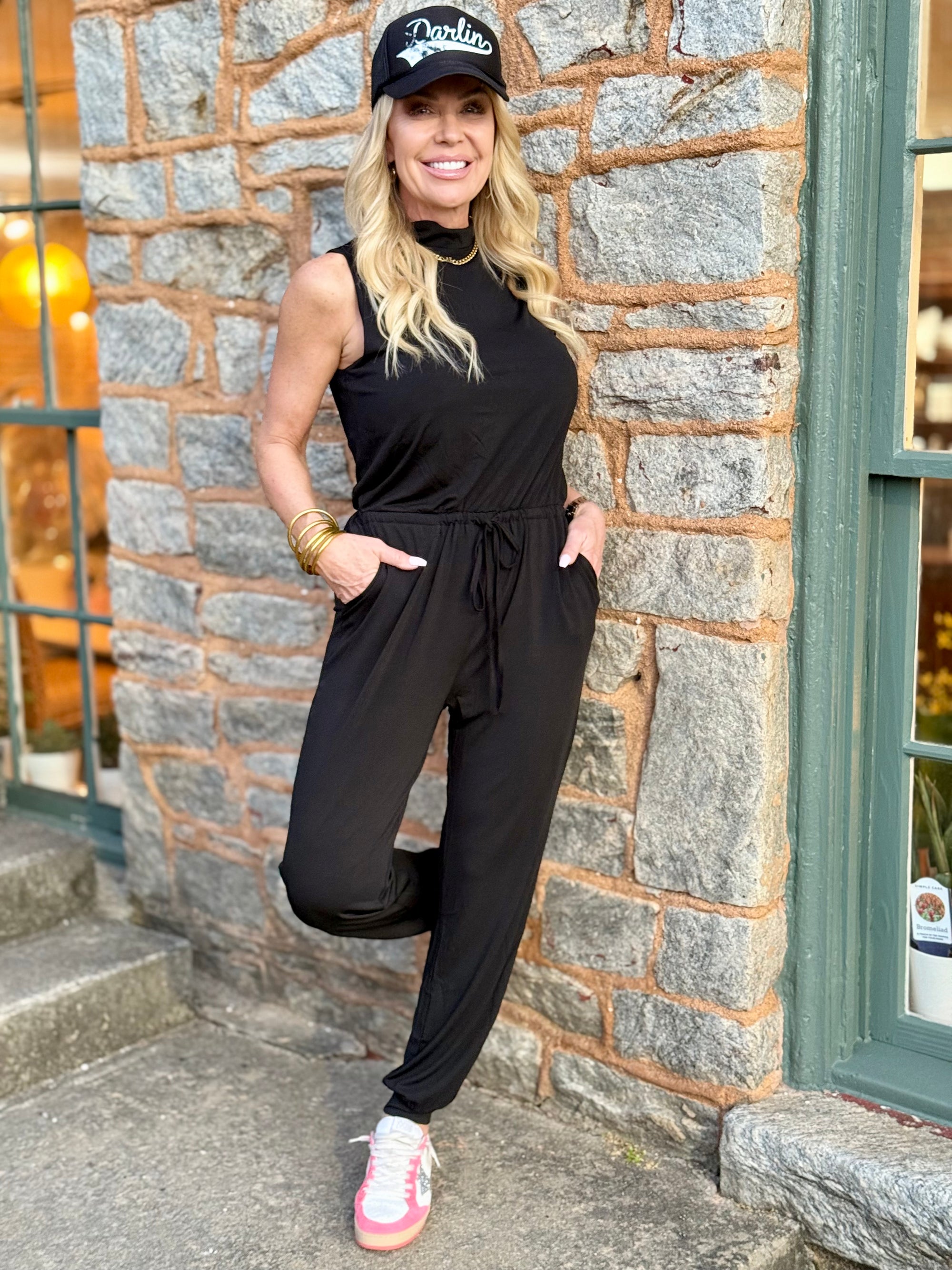 Mock Neck Jogger Jumpsuit