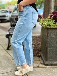 Cropped Straight Leg Jeans