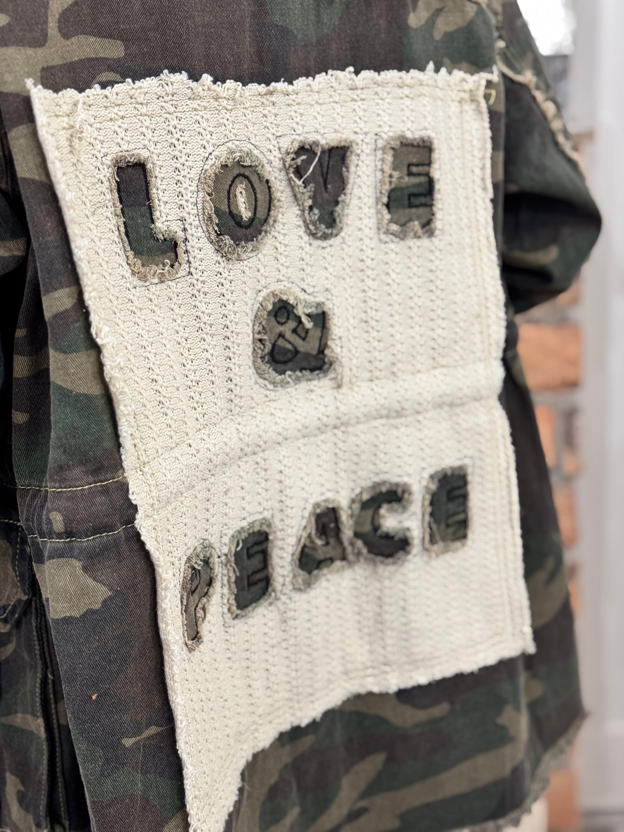 Camo Love + Peace Patch Jacket