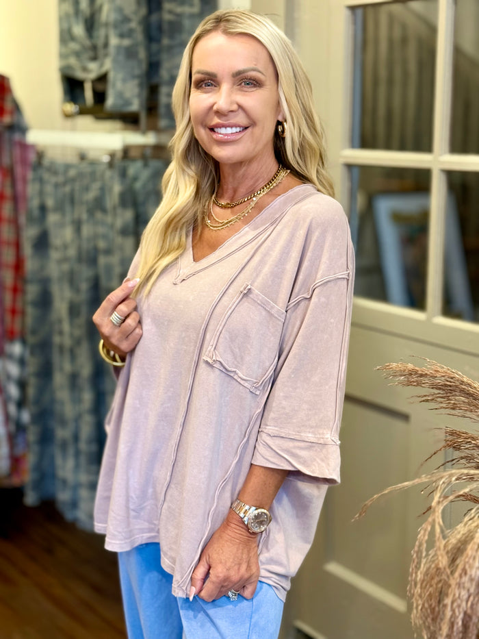 Oversized Reverse Stitch Top