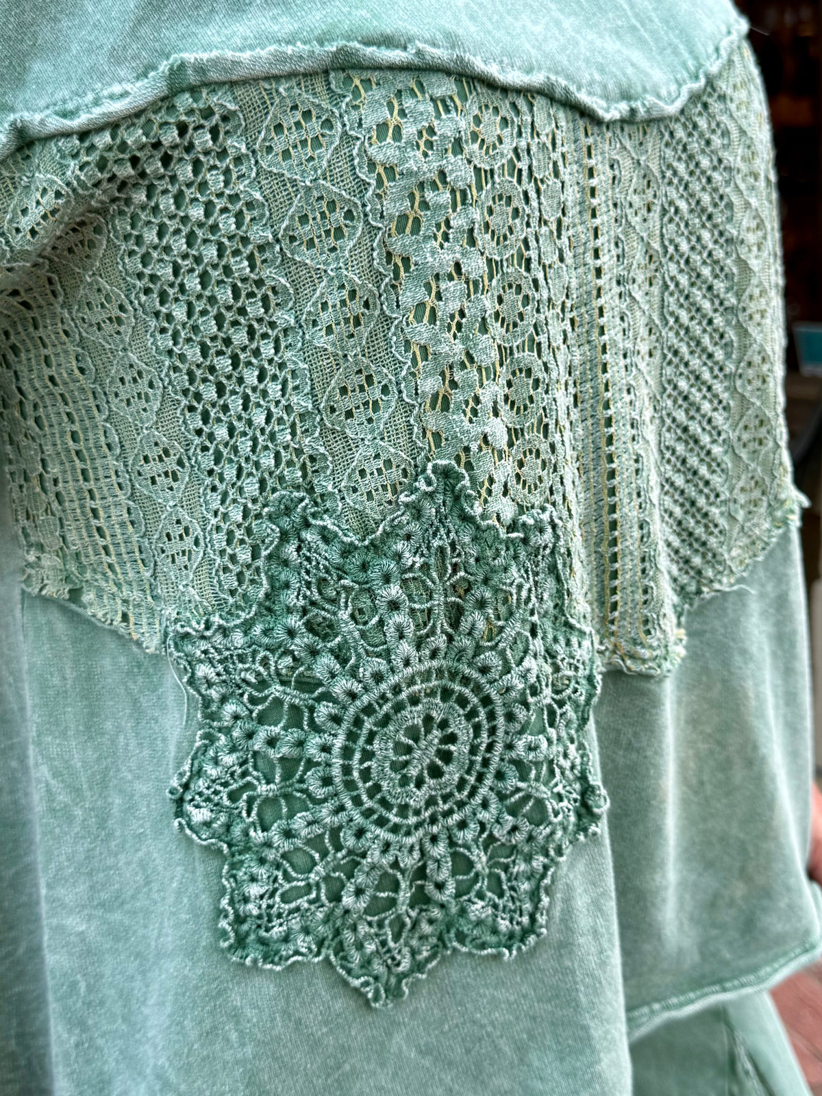 Crochet Floral Raw Edge Top