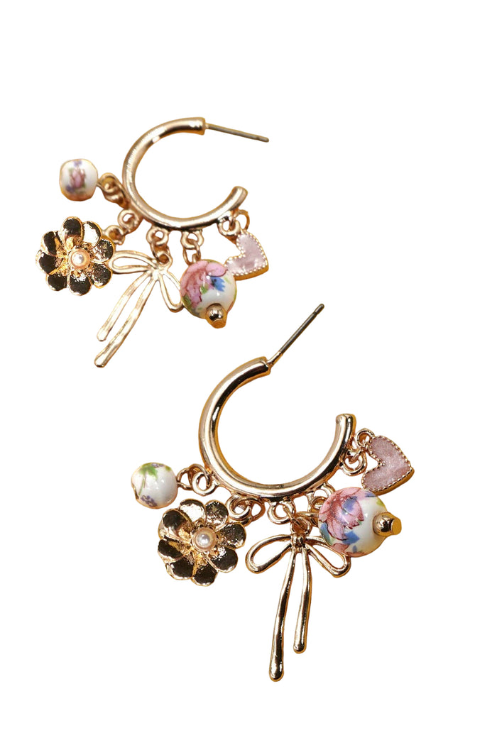 Charm Drop Hoops