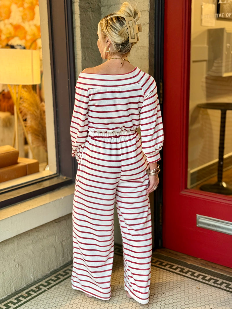 Striped Wide Leg Jumpsuit