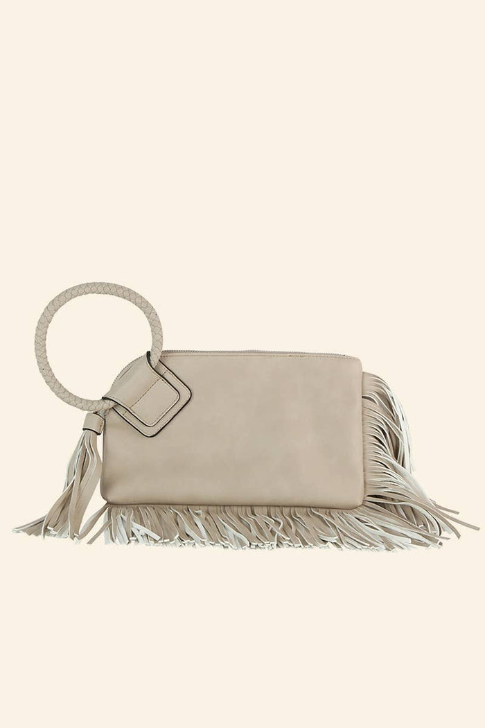 Fringe Wristlet Bag | Oatmeal