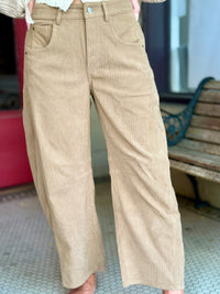 Corduroy Barrel Pants | Mocha