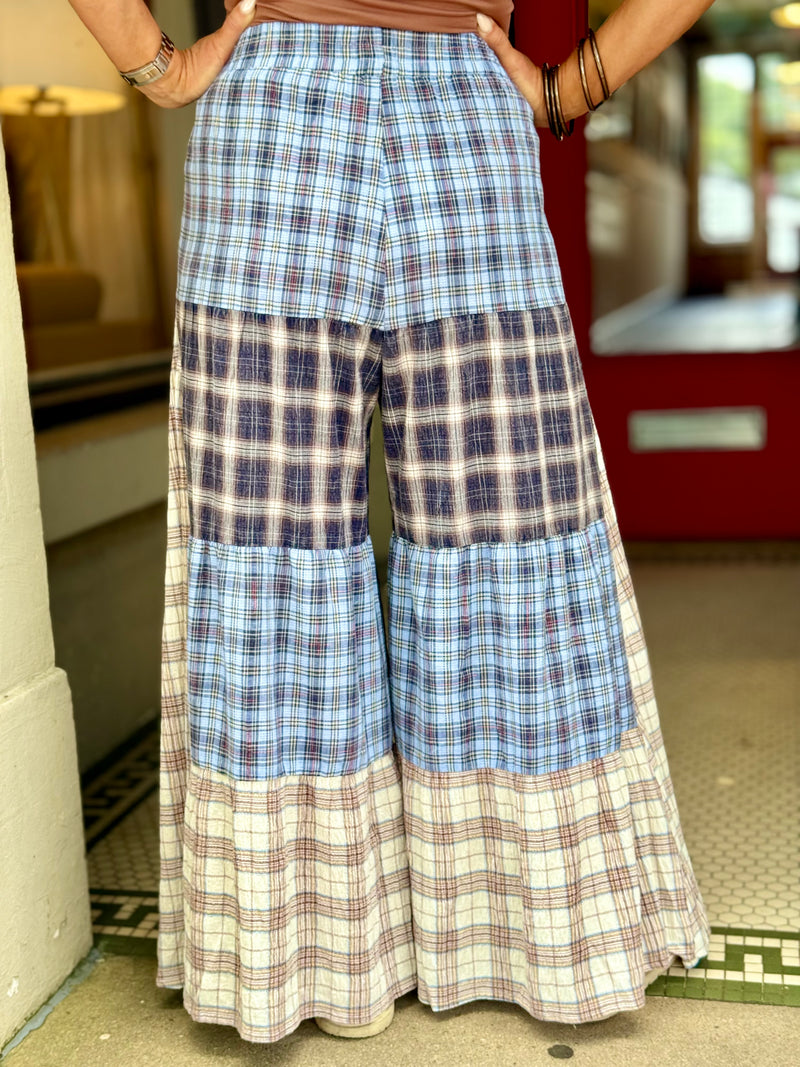 Patchwork Colorblock Wide Leg Pants