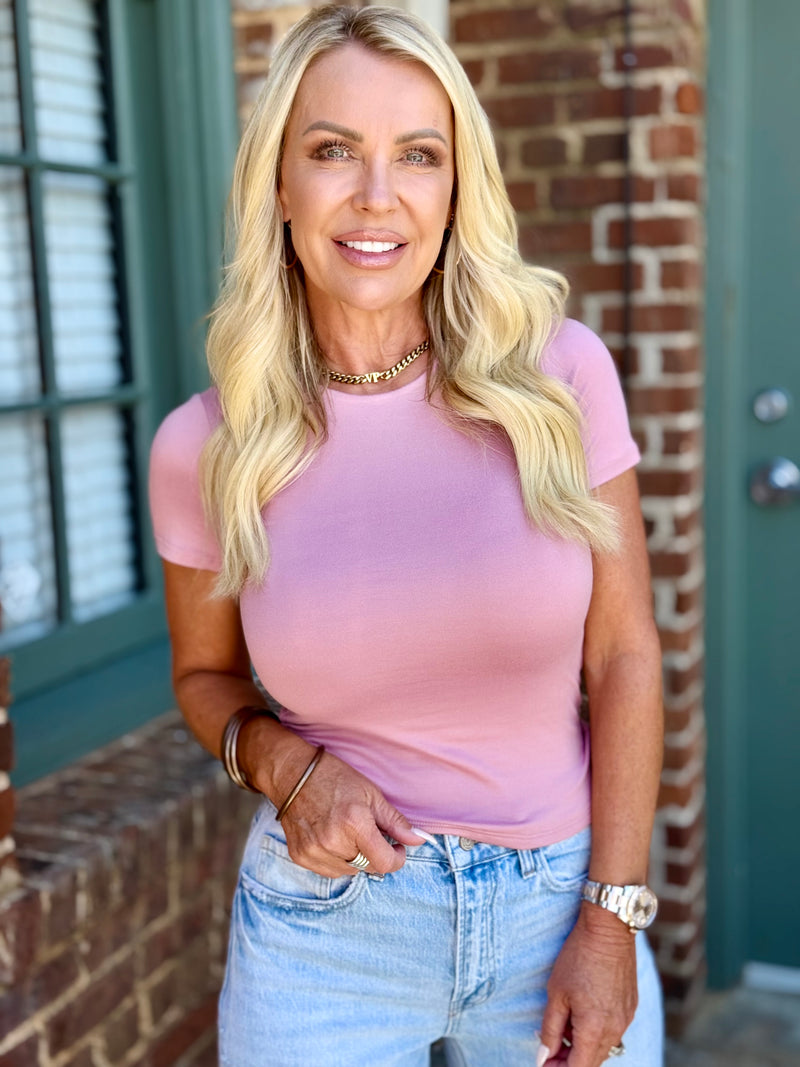 Fitted Solid Top | Rose