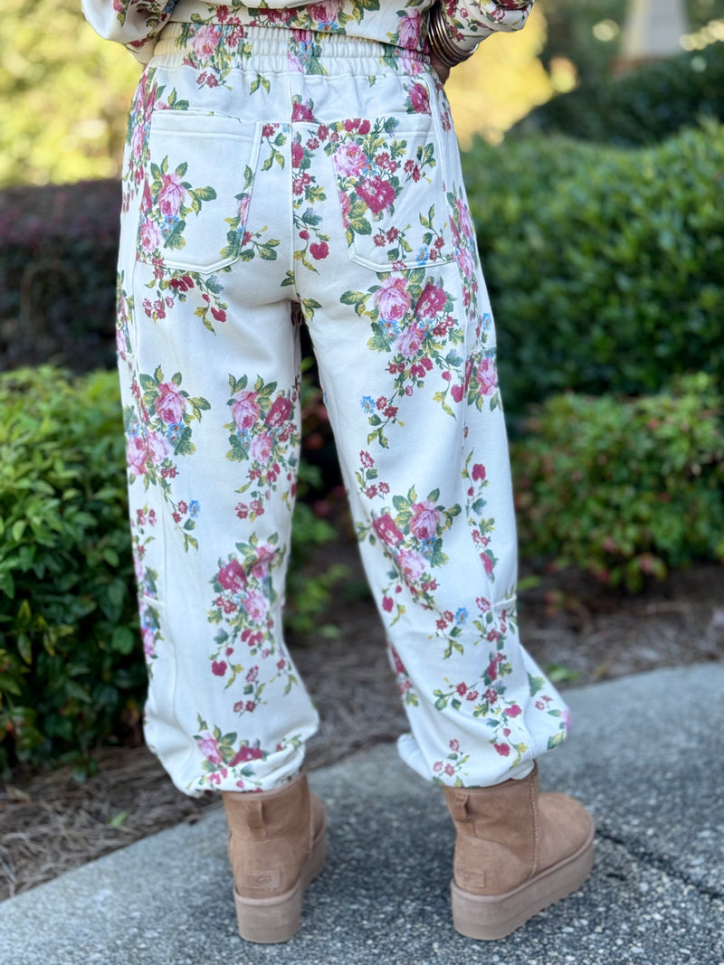 Floral Print Jogger Pants