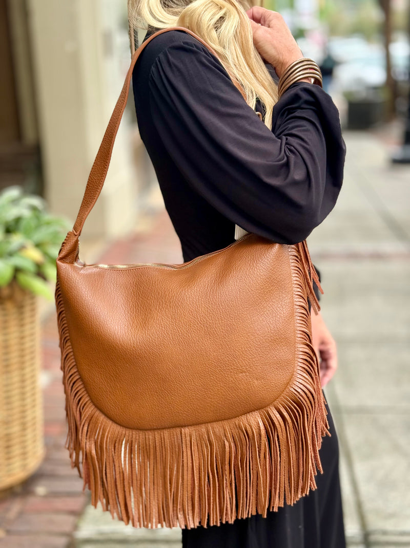 Hobo Fringe Shoulder Bag | Brown