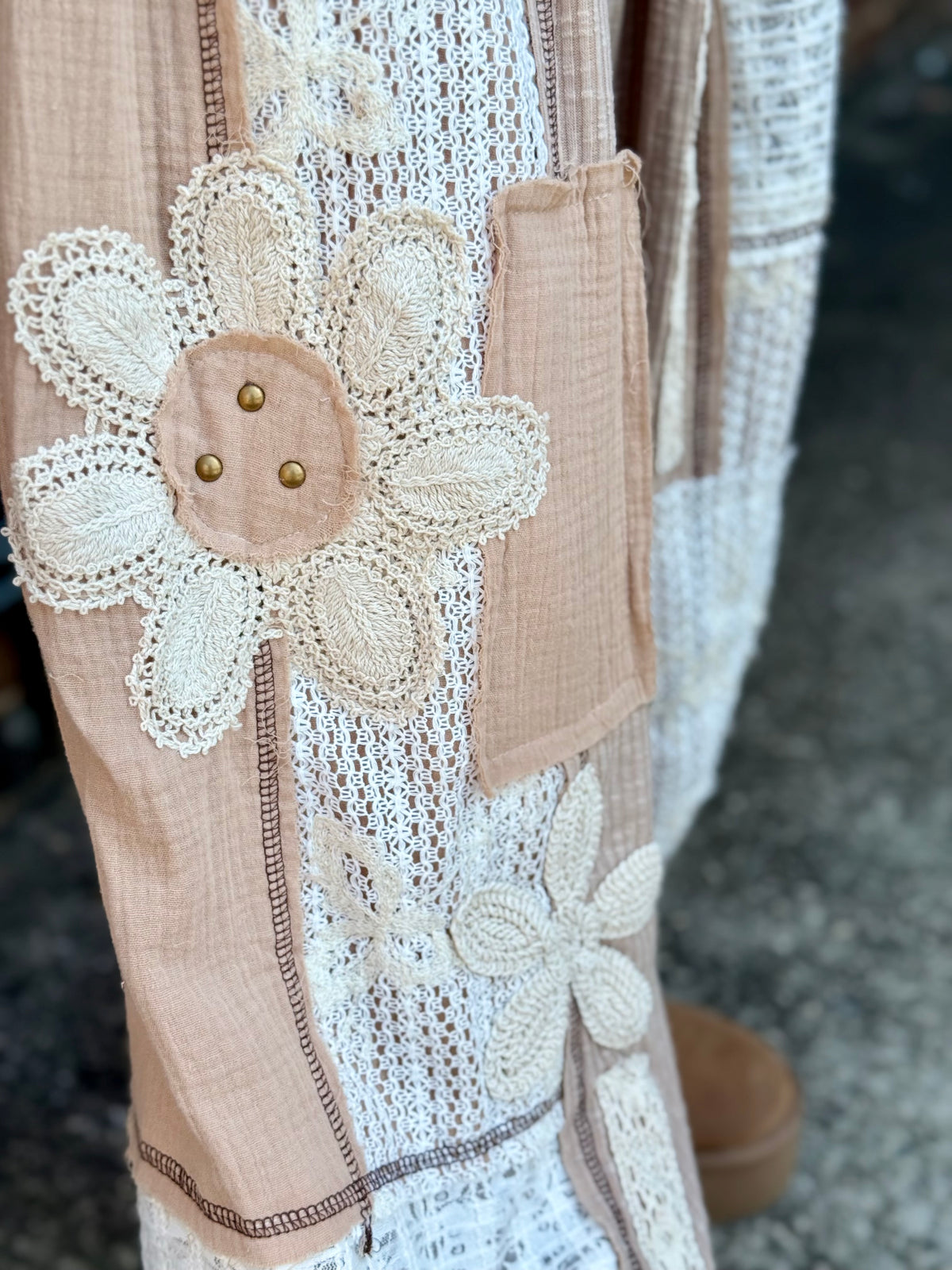 Mixed Fabric Patchwork Jogger Pants