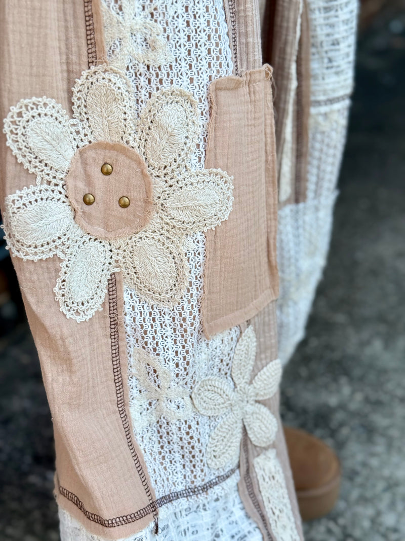Mixed Fabric Patchwork Jogger Pants