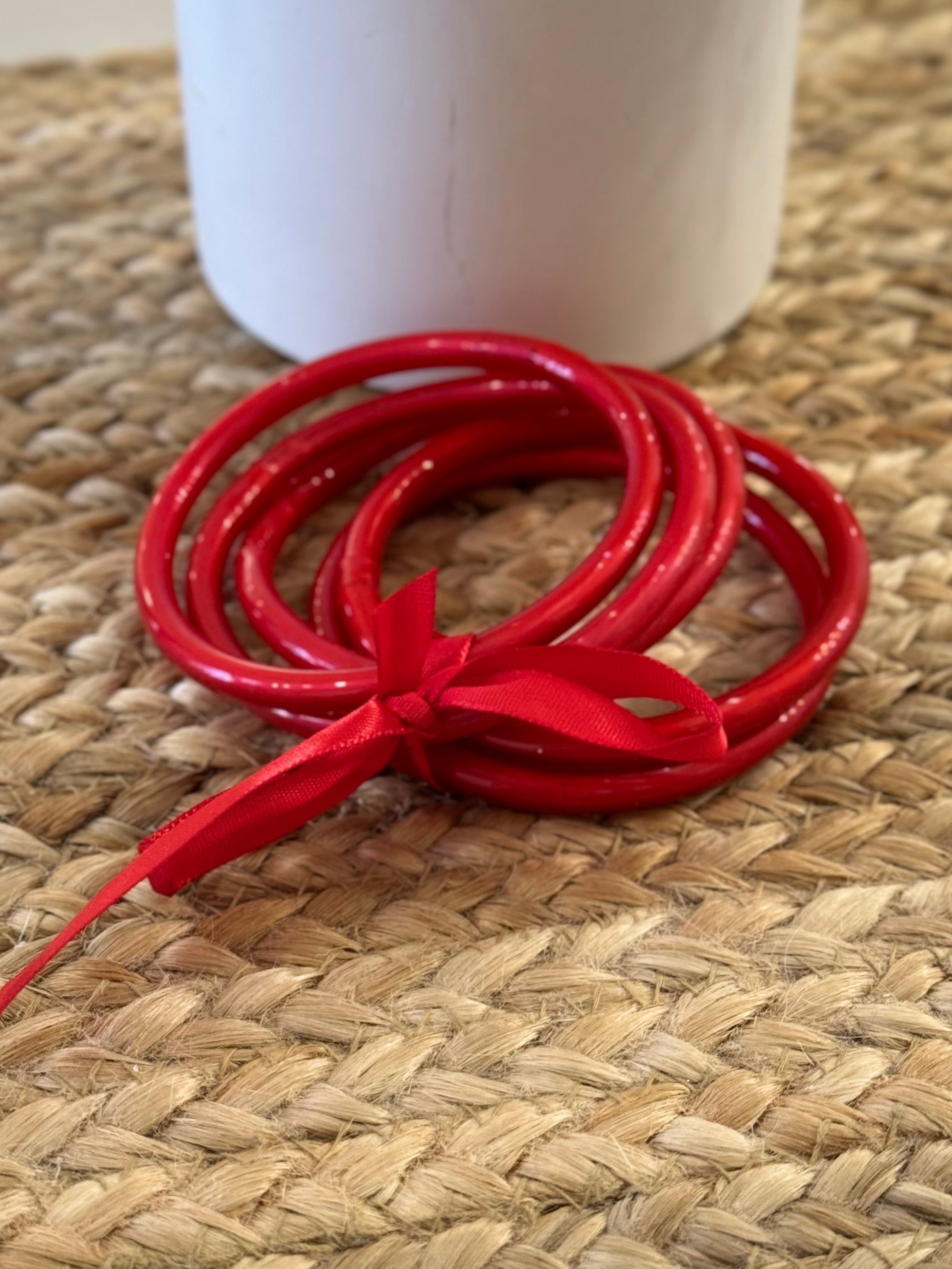 Jelly Bracelet Set in Red