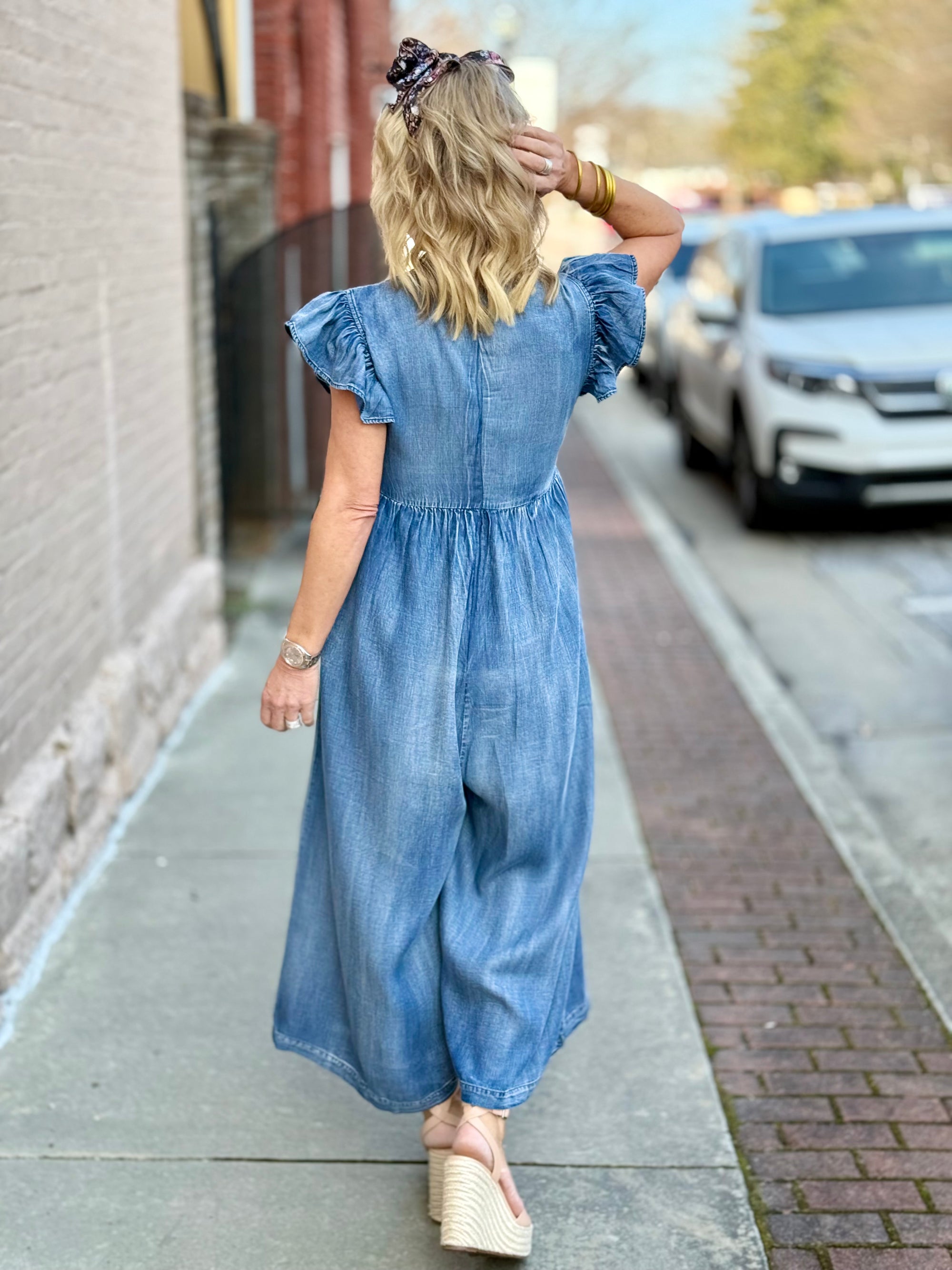 Wide Leg Tencel Jumpsuit